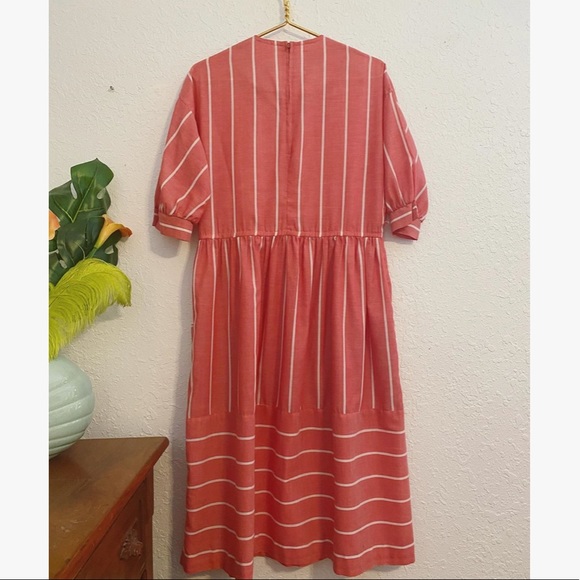 Vintage stripe-mix midi dress - Picture 4 of 8